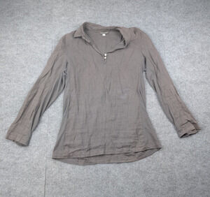 American Colors Shirt Womens Large Woven Cotton Lagenlook Coastal Minimal Boho